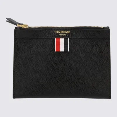 Thom Browne Black Leather Rwb Crossbody Bag