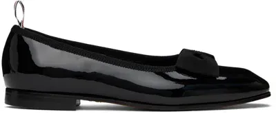 Thom Browne Opera Patent Ballerina Shoes In Black