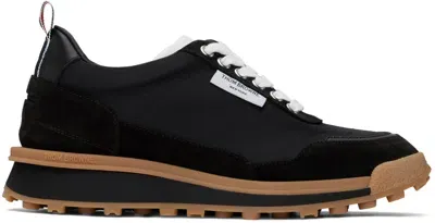 Thom Browne Alumni Suede Sneakers In Black