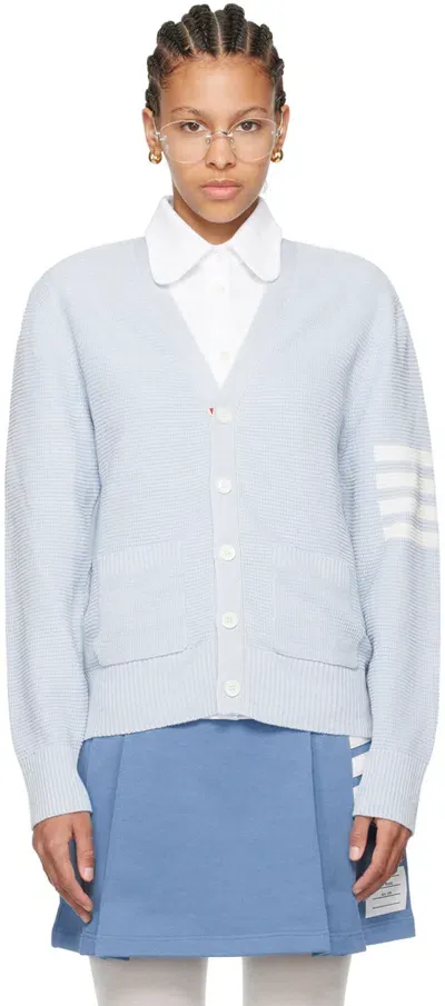 Thom Browne Blue 4-bar Cardigan In 480 Light Blue