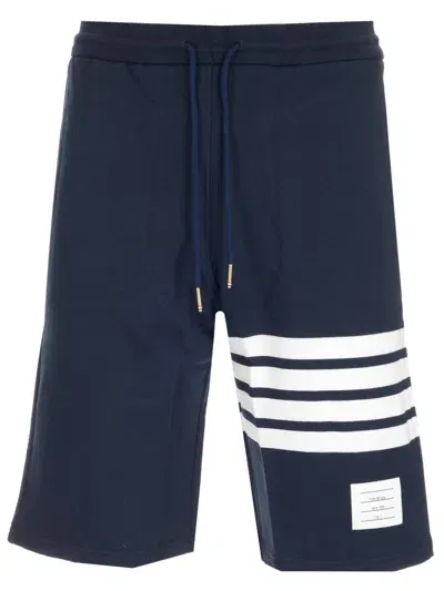 Thom Browne Blue 4-bar Sweatshorts In Grey