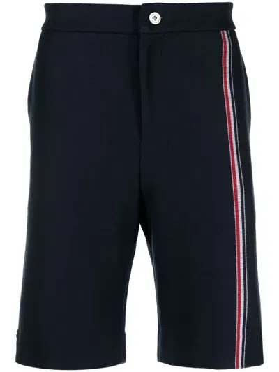 Thom Browne Rwb Stripe Bermuda Shorts In Blue