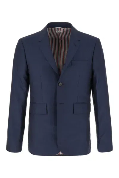 Thom Browne Blue Wool Blazer In 440