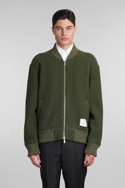 Thom Browne Bomber In Green Wool