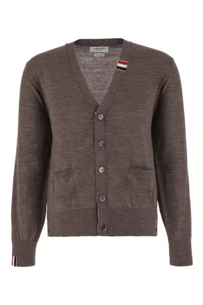 Thom Browne Brown Wool Blend Cardigan In 211