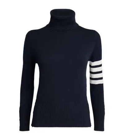 Thom Browne Cashmere 4-bar Rollneck Sweater In Navy