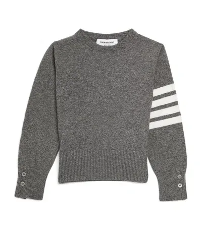 Thom Browne Kids' Cashmere 4-bar Sweater In Grey