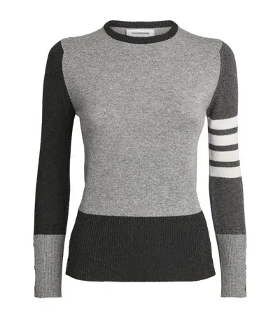 Thom Browne Cashmere 4-bar Sweater In Grey