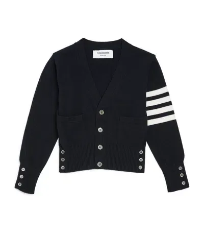 Thom Browne Kids' Cashmere 4-bar V-neck Cardigan In Navy