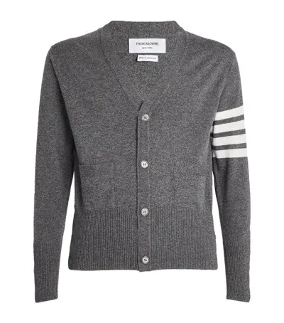 Thom Browne Cashmere Button-up Cardigan In Grey