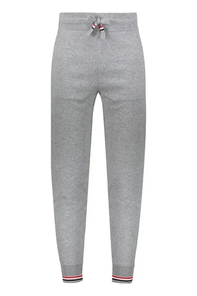 Thom Browne Rwb Stripe Cashmere Sweatpants In Grey