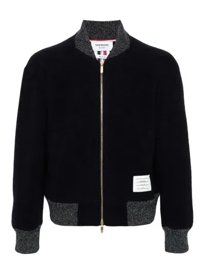 Thom Browne Men's Rwb Wool Bomber Jacket In 415 Navy