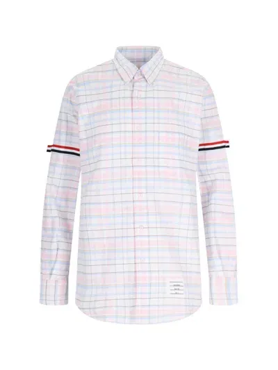 Thom Browne Checked Shirt In Pink