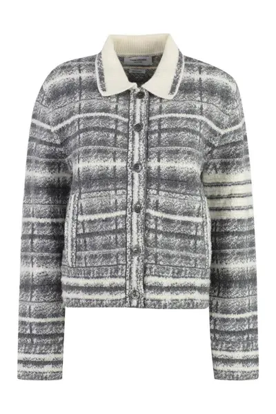 Thom Browne Checked Wood Jacket In Grey