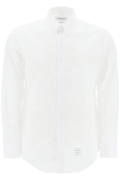 Thom Browne Classic Fit Oxford Shirt In Bianco