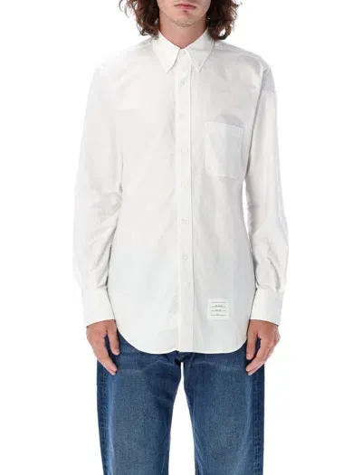 Thom Browne Classic Fit Shirt With Grosgrain Placket In White