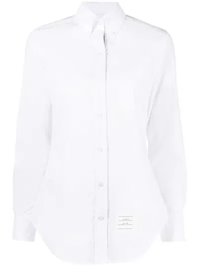 Thom Browne Classic Point Collar Poplin Shirt In White