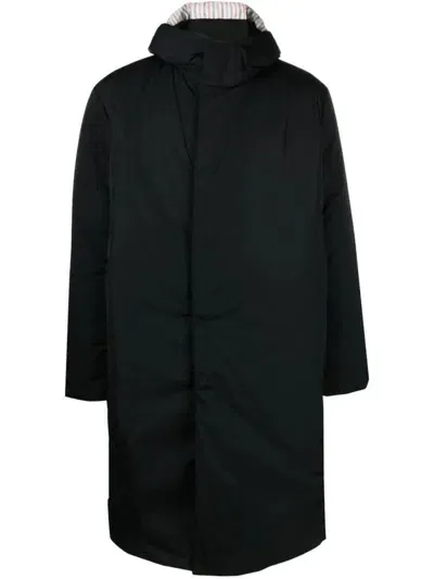 Thom Browne Hodded Padded Maxi Coat In Black