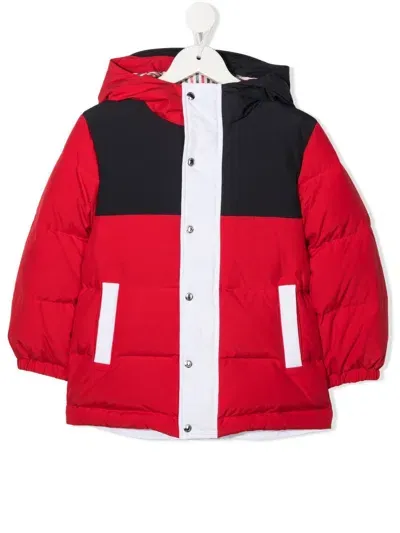 Thom Browne Colour-block Puffer Jacket In Red