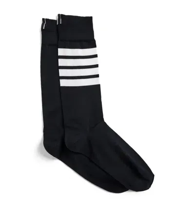 Thom Browne Cotton-blend 4-bar Mid-calf Socks In Black