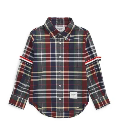 Thom Browne Kids' Cotton Check Shirt In Multi