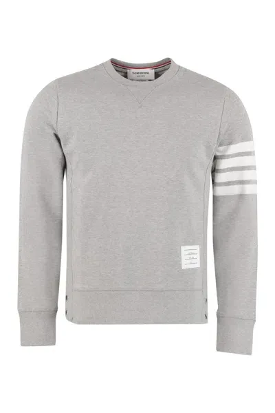 Thom Browne Cotton Crew-neck Sweatshirt In Light Grey