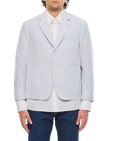 Thom Browne Cotton Jacket In Blue