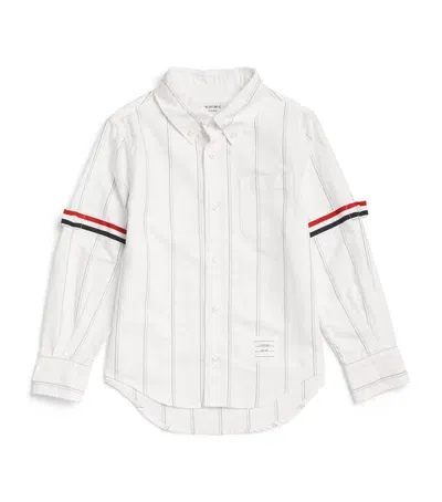 Thom Browne Kids' Cotton Striped Shirt In White