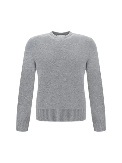 Thom Browne Crew Neck Pullover In Lt Grey