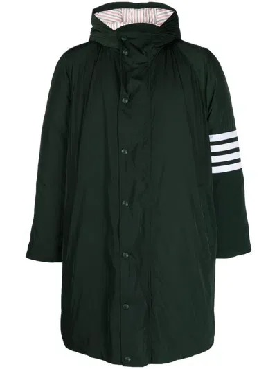 Thom Browne Green 4-bar Stripe Parka Coat