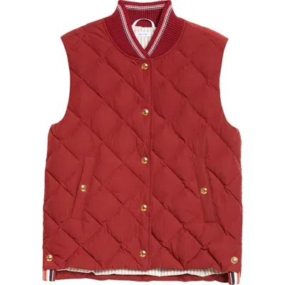 Thom Browne Diamond Quilted Classic Down Vest In Burgundy