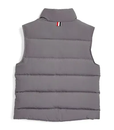 Thom Browne Kids' Down 4-bar Puffer Gilet In Grey