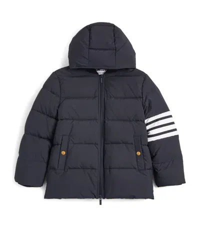 Thom Browne Kids' Down 4-bar Puffer Jacket In Navy