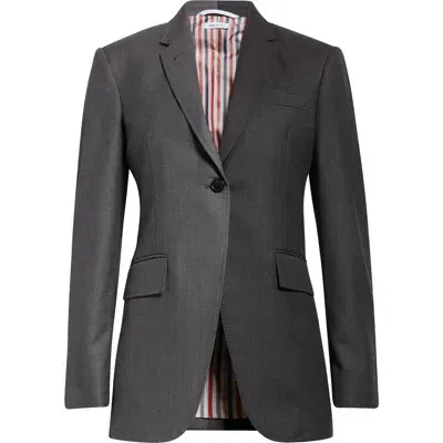 Thom Browne Elongated Wool Sport Coat In Medium Grey