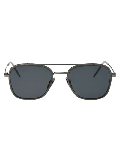 Thom Browne Eyewear Navigator Frame Sunglasses In Grey