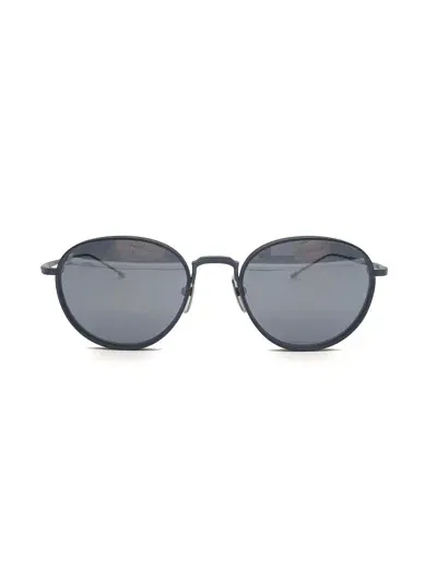 Thom Browne Eyewear Round Frame Sunglasses In Black / Charcoal