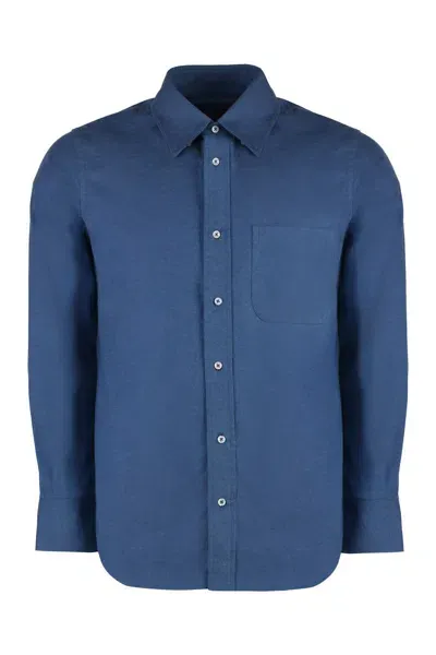 Thom Browne Flannel Shirt In Blue