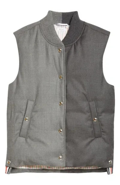 Thom Browne Fun-mix Classic Down Vest In Medium Grey