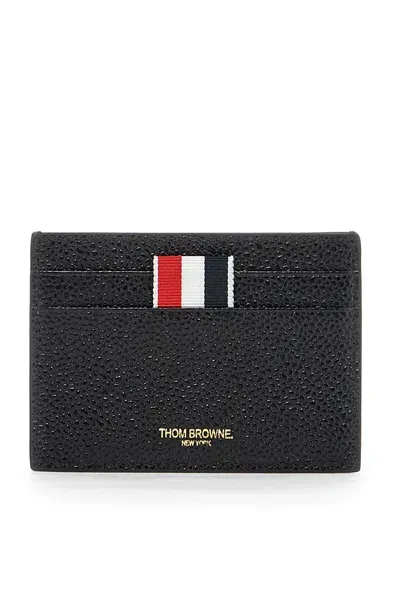 Thom Browne Grain Leather Cardholder In Black