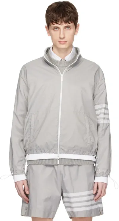 Thom Browne Gray 4-bar Jacket In 055 Lt Grey