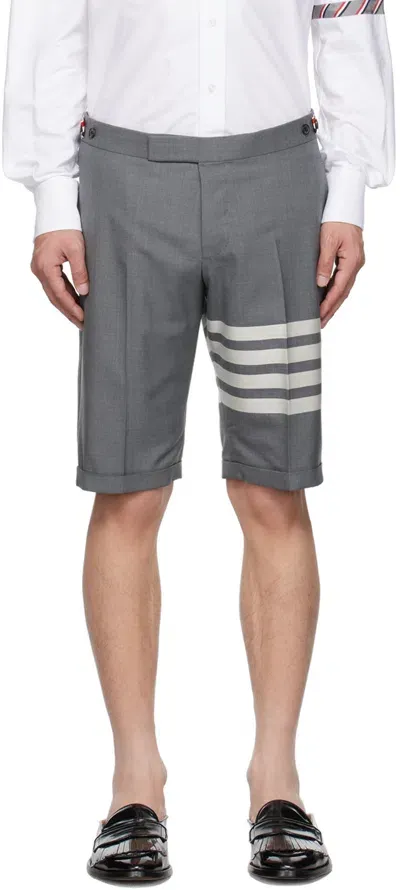 Thom Browne Gray 4-bar Shorts In 035 Med Grey