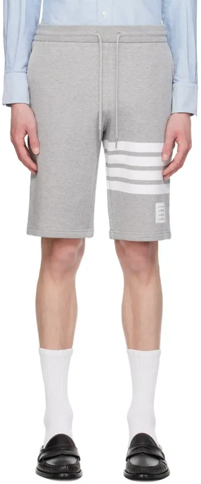 Thom Browne Gray 4-bar Shorts In 068 Light Grey