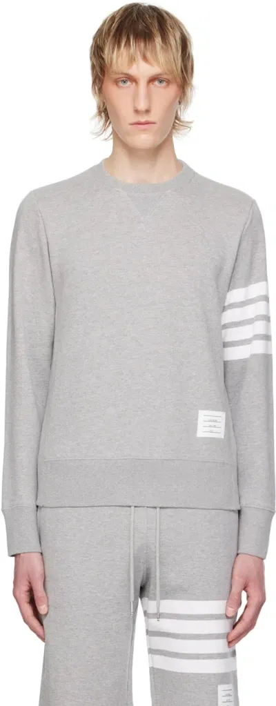 Thom Browne Gray 4-bar Sweatshirt In 068 Light Grey