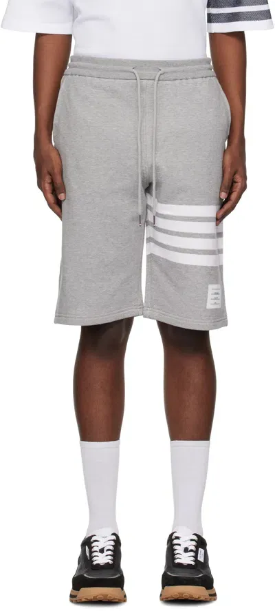 Thom Browne Gray Classic Loopback 4-bar Shorts In 068 Light Grey