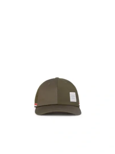 Thom Browne Green Cotton Cap In Grey