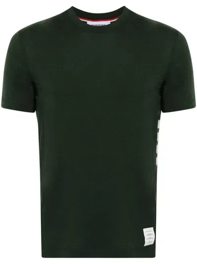 Thom Browne Grey 4-bar Intarsia-knit Wool T-shirt In Green