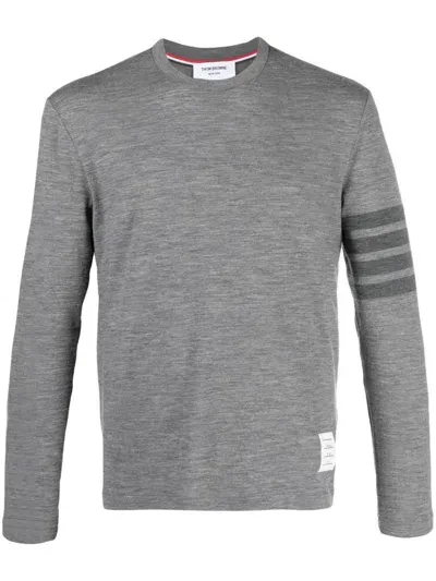 Thom Browne 4-bar Stretch-wool T-shirt In Grey