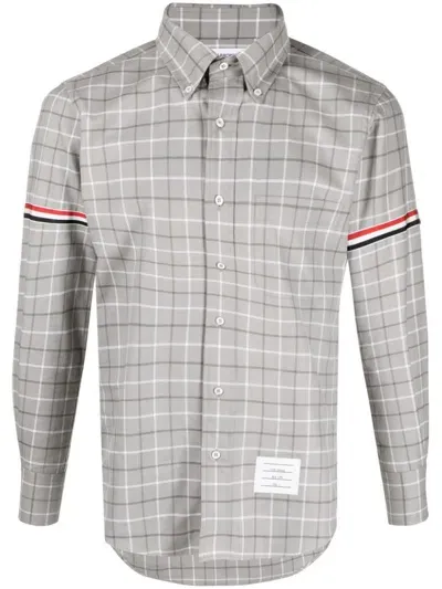 Thom Browne Grey Checked Armband Cotton Shirt