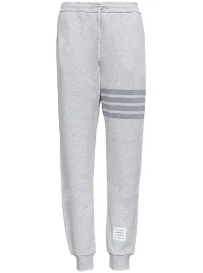 Thom Browne Grey Jersey Joggers With 4bar Detail In White