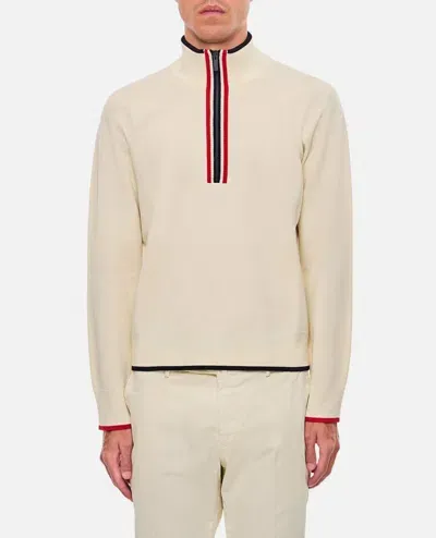 Thom Browne Half Zip Pullover In White